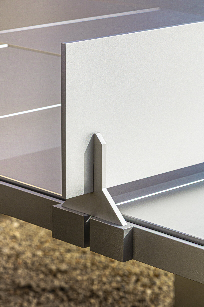 when the net is taken off, the flat surface can be used as a dining table