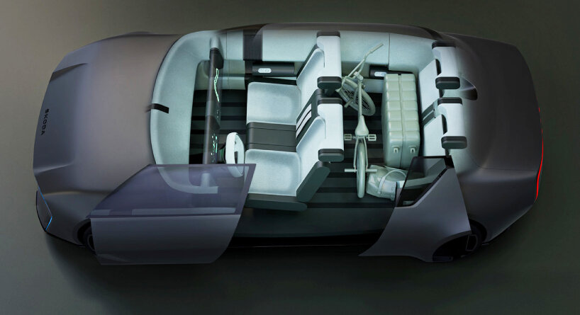 when the back seats are folded up, users can fit their bikes and other equipment there