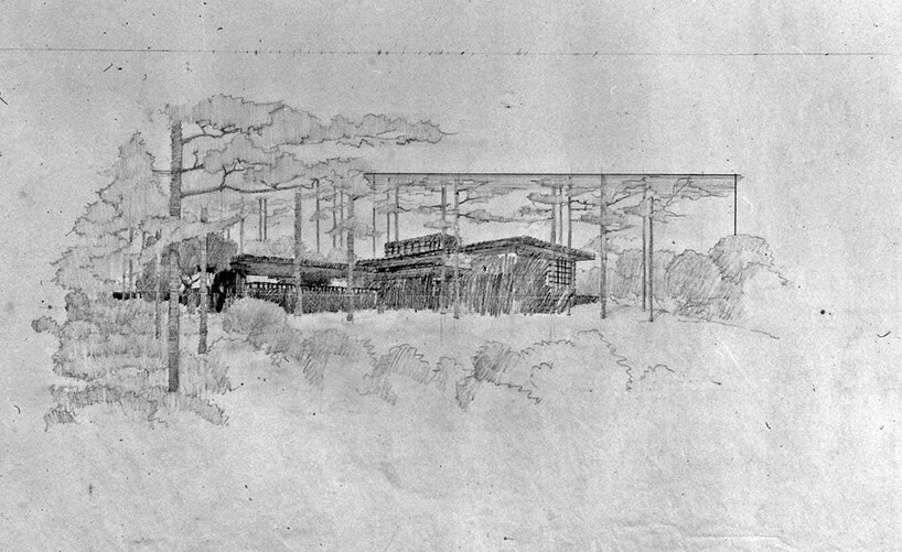 a drawing of the Toufic H. Kalil House