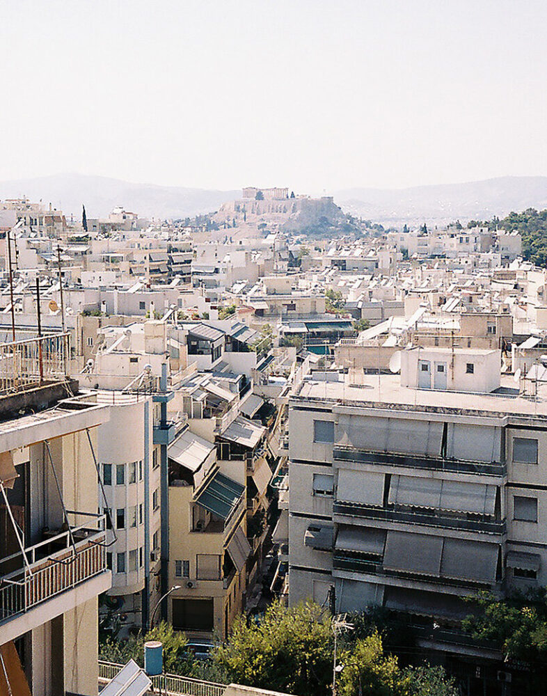 the penthouse offers panoramic views across the city toward the Acropolis | image by Costas Papapanagiotou