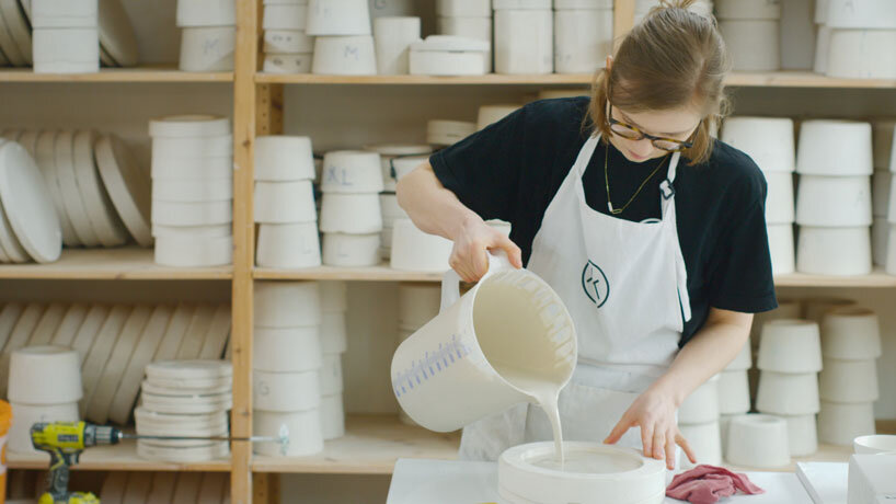 the tableware was produced in Copenhagen by porcelain experts MK Studio