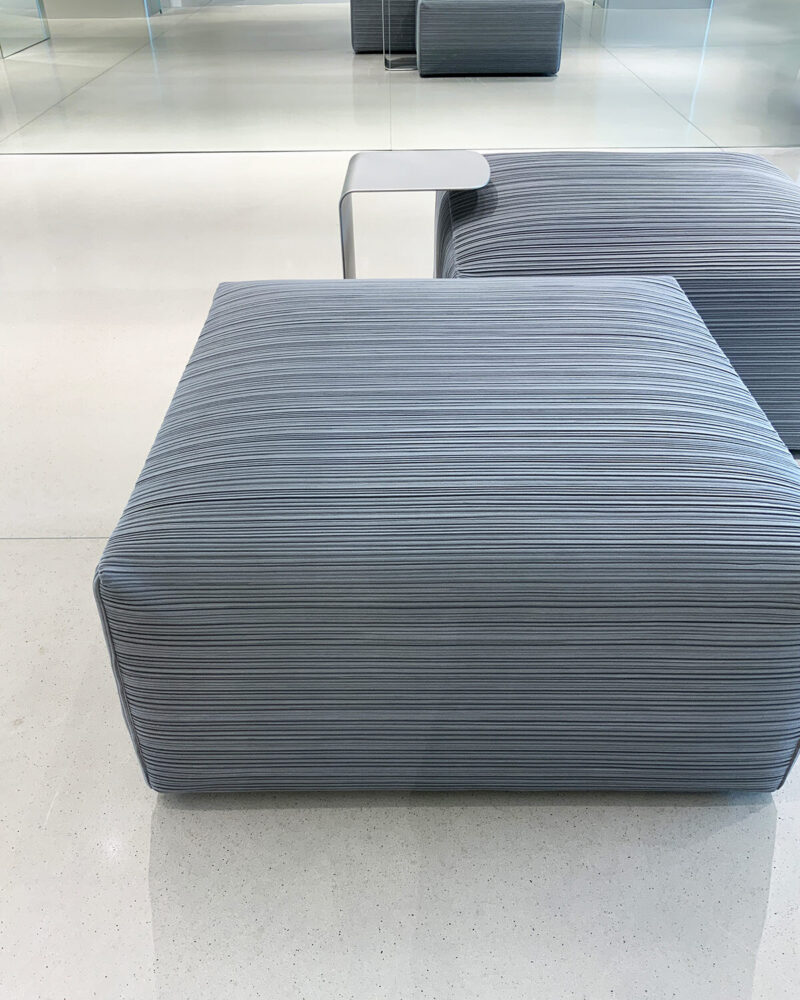 a specially-designed Pleats Sofa extends the brand’s philosophy into furniture