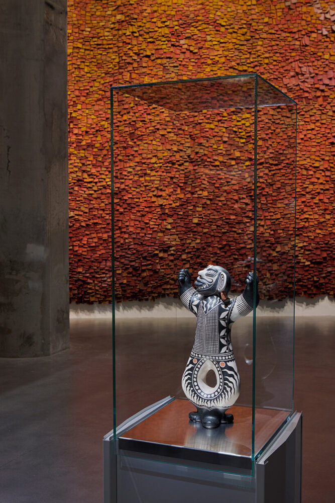 works by Virgil Ortiz and Olga de Amaral | image © Marc Domage