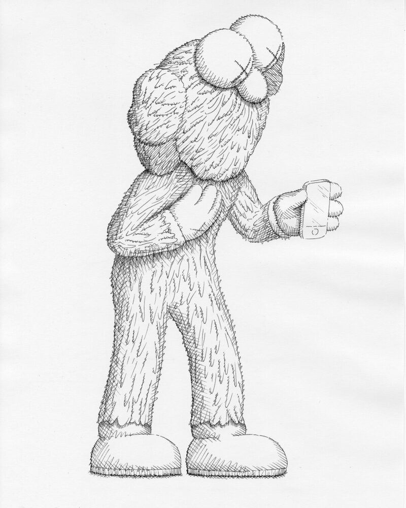KAWS, UNTITLED (THE MESSAGE), 2025, ink on paper, 30.48 x 22.86 cm © KAWS