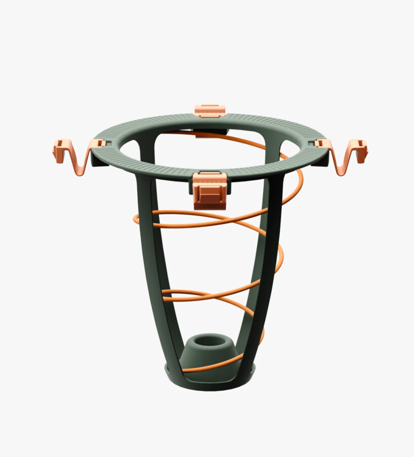 the color palette combines foliage tones with bright accents for visibility