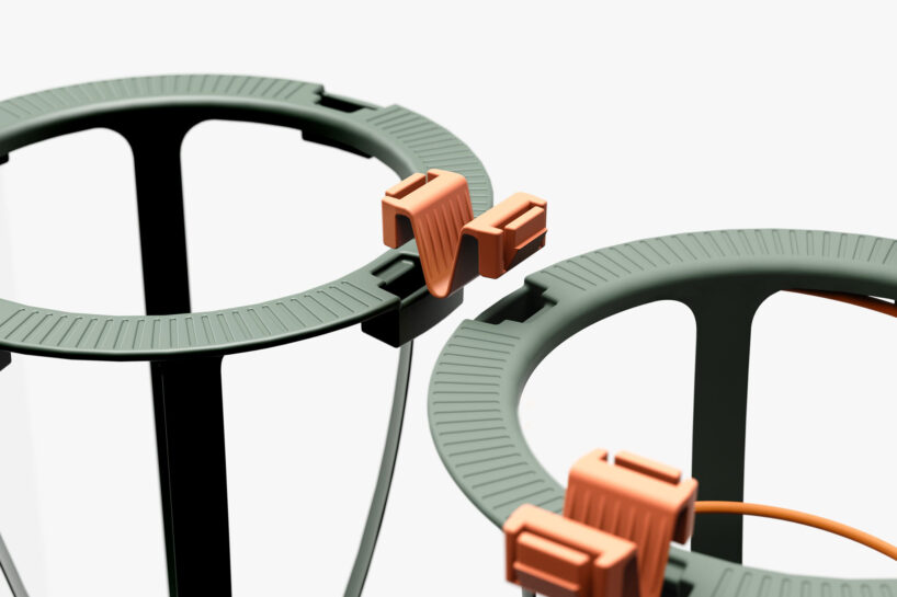 the open structure showcases the engineering behind each spring unit