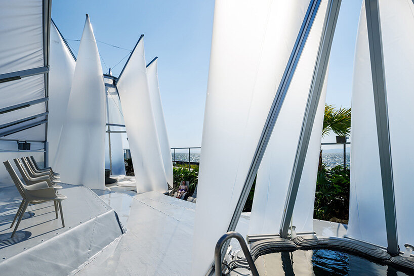 Taiyo Tsubomi also features concrete canvas, a fabric-like material that hardens when wet