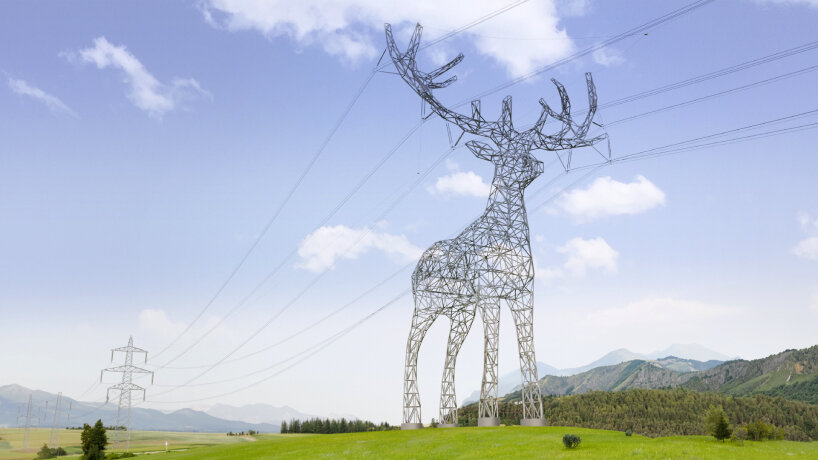 power lines animal sculptures