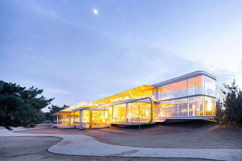 each of the three volumes is elevated at different levels