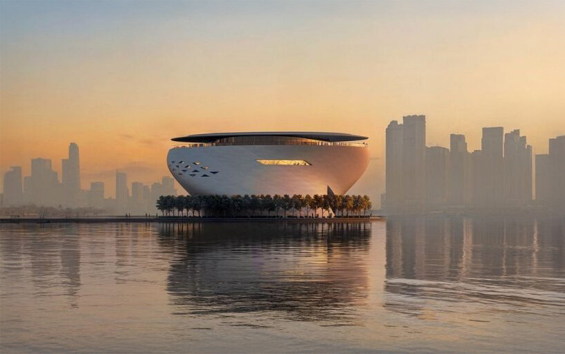 tadao ando plans monolithic, concrete museum to float over dubai