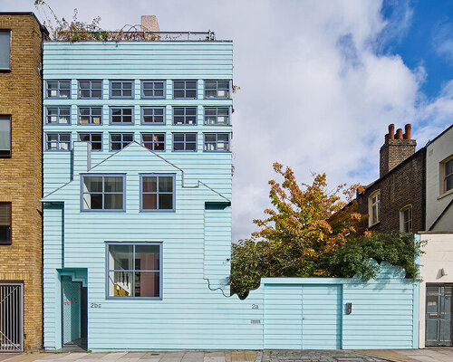 with its expressive facade, the 2000s-era ‘blue house’ is listed for sale in london