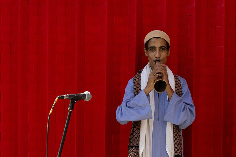 the structure centers the Anhar: Climate and Culture Platform