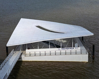carlo ratti and höweler + yoon's floating aquapraça drifts from venice to belém for COP30