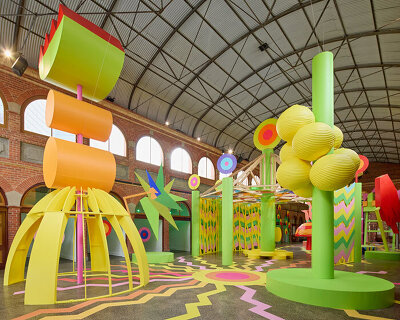 morag myerscough brings bold-colored spatial installation ‘chasing sunbeams’ to australia