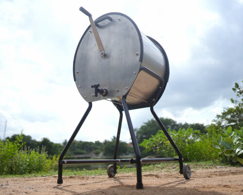 flatpack washing machine helps remote and impoverished communities save water and time