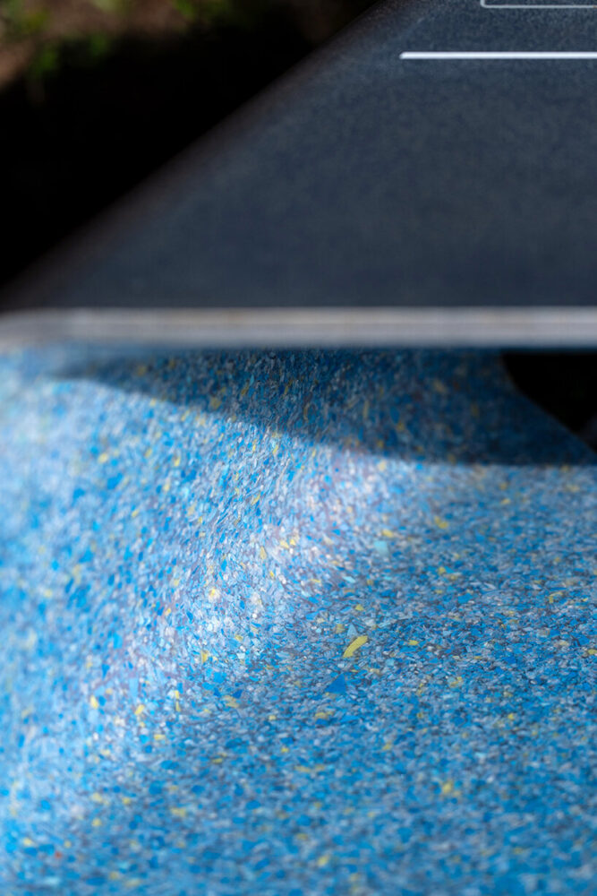 recycled material forms the main structure