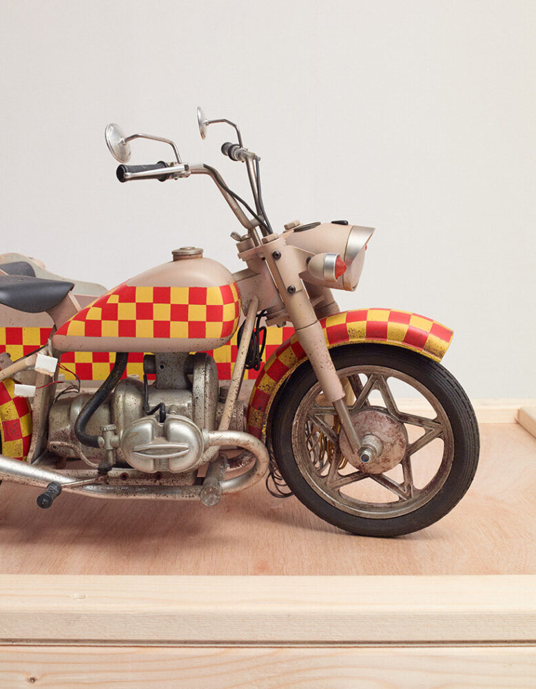 Miniature motorcycle of Mr. Fox, Arch Model Studio, FANTASTIC MR. FOX. Photo Richard Round-Turner. © the Design Museum