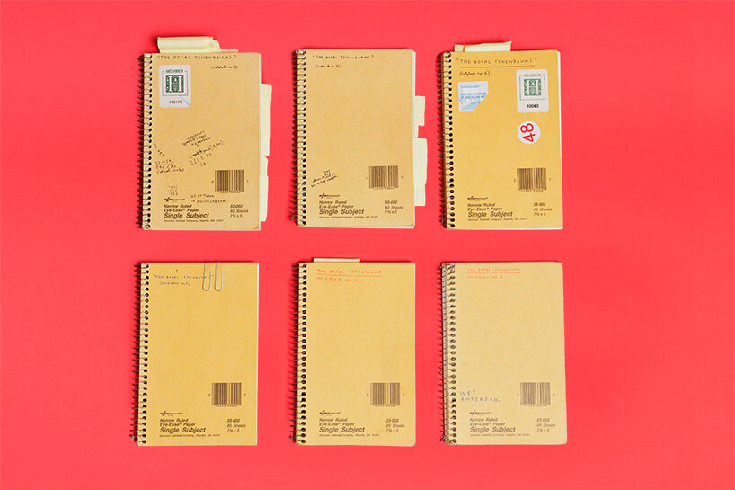 Wes Anderson's personal notebooks from THE ROYAL TENENBAUMS. Photo by Roger Do Minh. © Wes Anderson