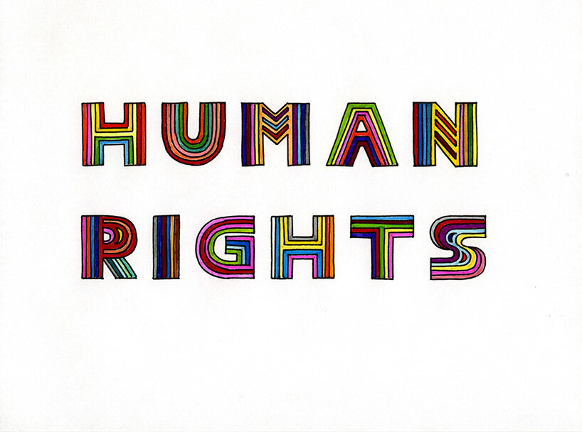 Paola Pivi Human Rights 2010 felt-tip pen on paper, frame 27.9 x 21.6 cm Unique #19063 Courtesy the Artist and Perrotin © Paola Pivi