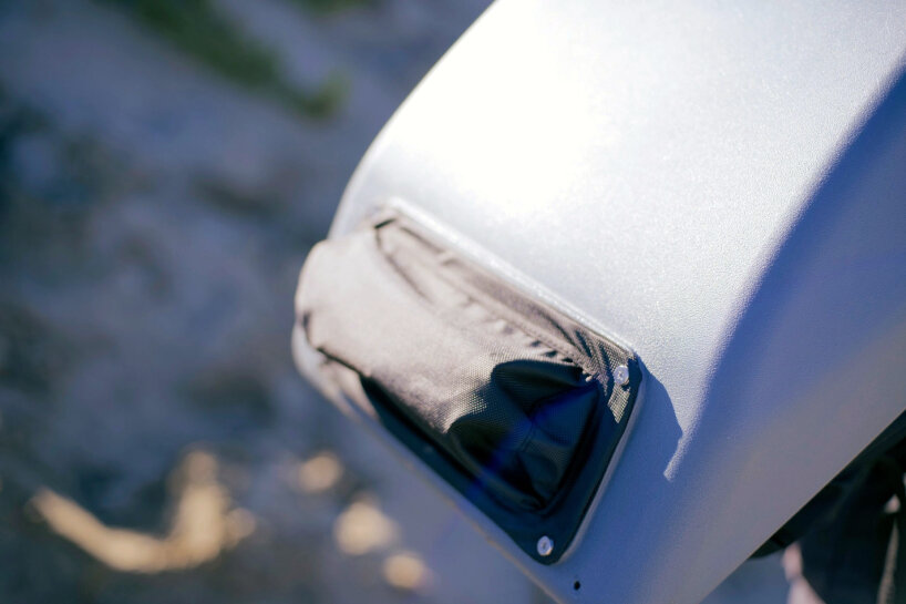 view of the embedded weatherproof pillow