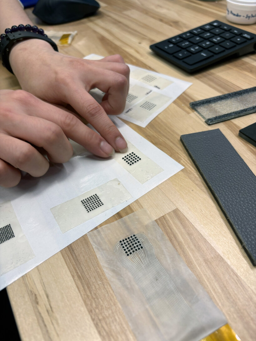 when voltage is applied to the node, electroadhesion happens