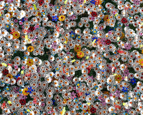 8,800 discarded acrylic flowers reflect the netherlands’ demographic diverseness