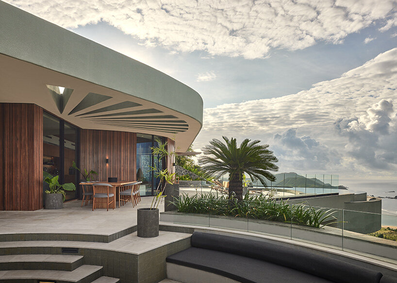 a circular yoga platform crowns the sequence