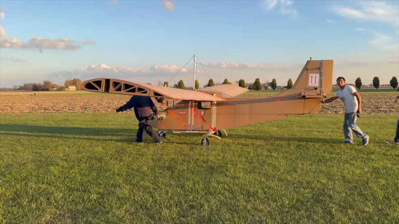 cardboard airplane wooden wings