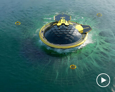 floating platform integrates algae cultivation, renewable energy and freshwater production