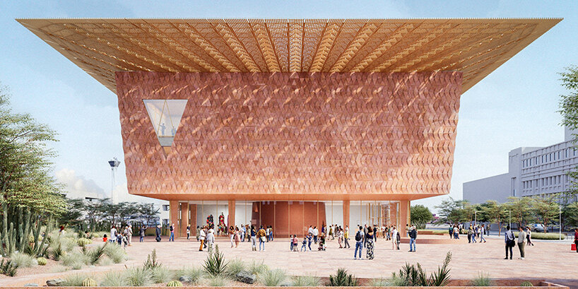 kéré architecture plans las vegas art museum with canyon-like interiors and mosaic facade