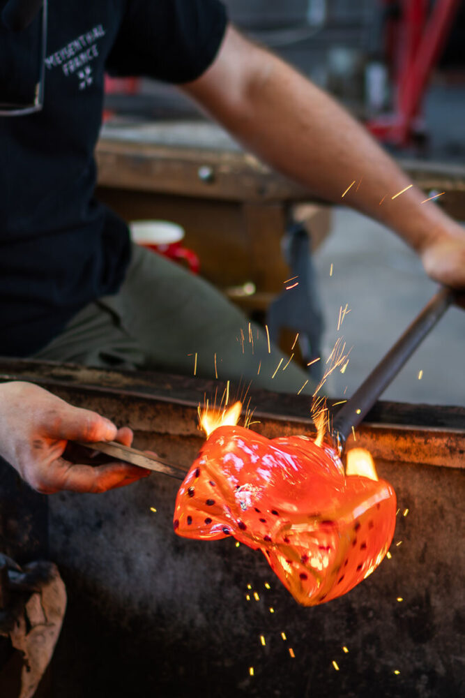 blown glass bow tie with CIAV Meisenthal