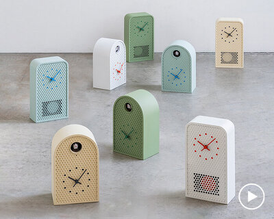metal clocks display moving pendulum and cuckoo with perforated and transparent windows