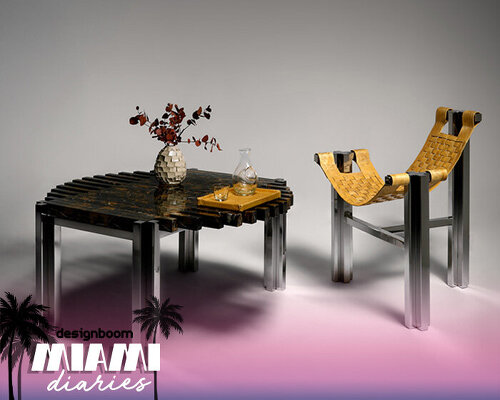 mycelium textiles and reclaimed wood anchor scenarii édition’s debut at design miami 2025