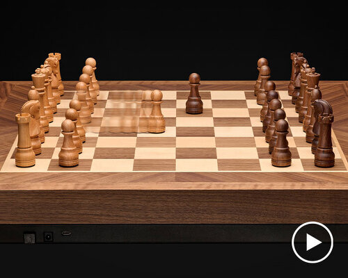 crafted in solid walnut and maple, phantom is the world’s first robotic chessboard
