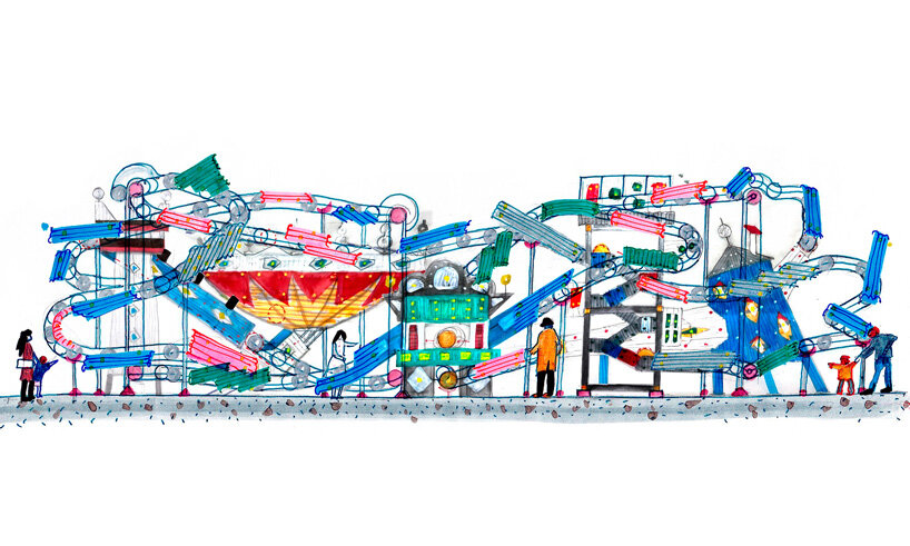 sketch of the installation | image © Drawing Architecture Studio