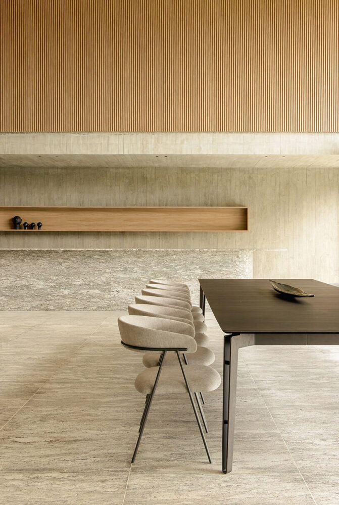 the lower level concentrates the social life of the house