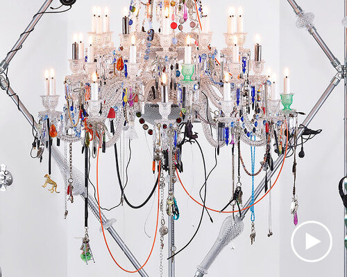 harry nuriev swaps crystal for everyday objects in baccarat’s chandelier, rethinking value
