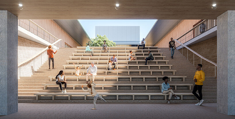 courtyard river window stair