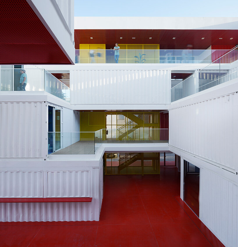 the central void brings daylight and visual connection to all levels of the incubator