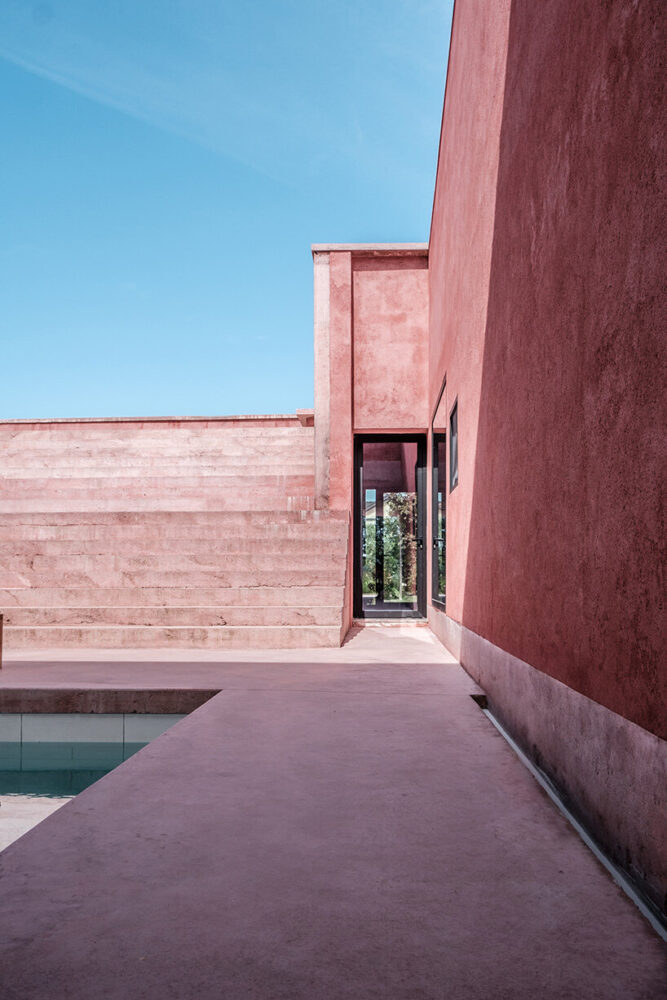 red iron oxide gives the residence its color
