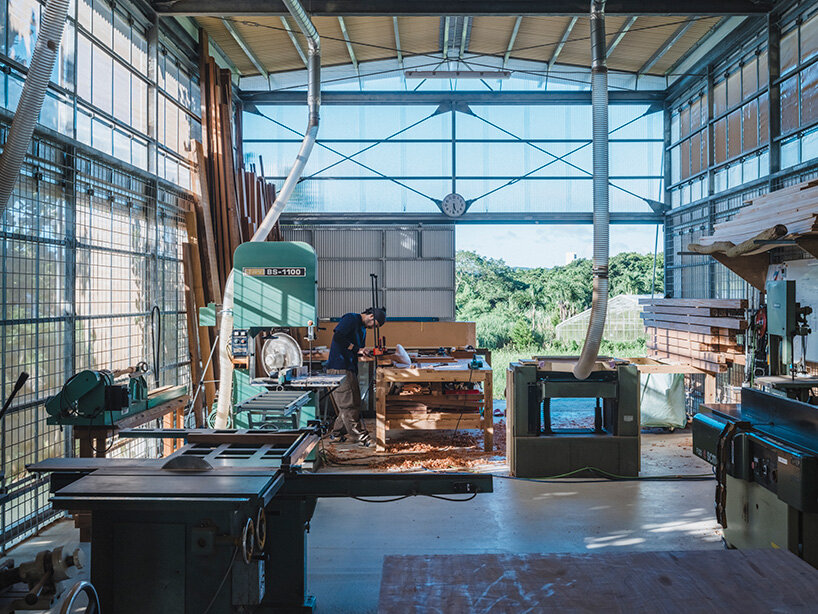 the woodworking shop operates as an open, naturally ventilated hall