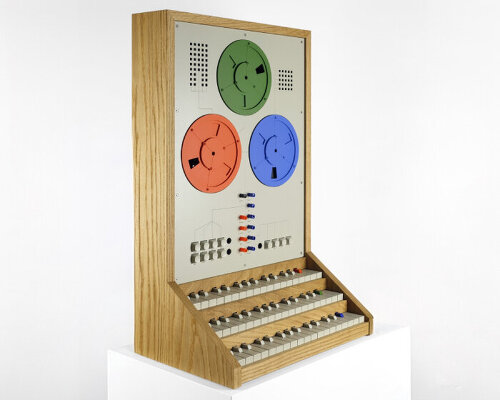 vintage reel-to-reel tape player returns as modern wooden synthesizer by love hultén