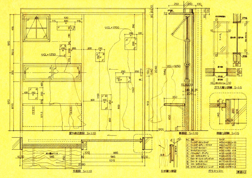 plan, elevation, section, details