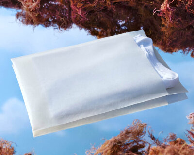 compostable plastic bags made of seaweed are designed to break down and not be recycled