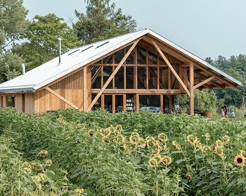 net zero timber pavilion powers local nonprofit farm in massachusetts
