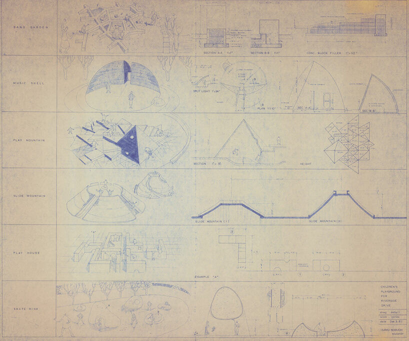 Isamu Noguchi, Experiential renderings; Plan of playground components for Riverside Levy Playground, 1961. The Noguchi Museum Archives, CR516.4b. © The Isamu Noguchi Foundation and Garden Museum, New York / Artists Rights Society (ARS)