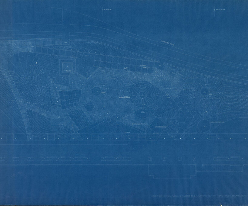 Isamu Noguchi and Louis Kahn Site Plan for Riverside Playground, April 20, 1964 Blueprint 39 x 50 1/2 in. (99.1 x 128.3 cm) The Noguchi Museum Archives, CR516.36