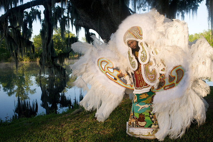 Big Chief Demond Melancon, Second Chief of the Seminole Hunters wearing the Africa suit, 2011. Courtesy the artist