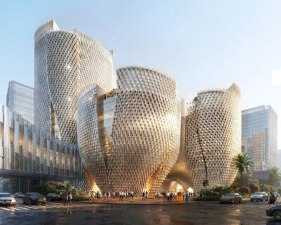 shimmering facades wrap cavernous galleries of büro ole scheeren's róng museum of art