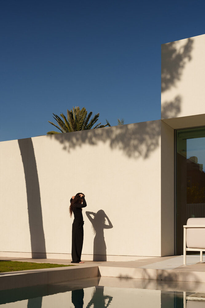 light and shadow animate the smooth white surface